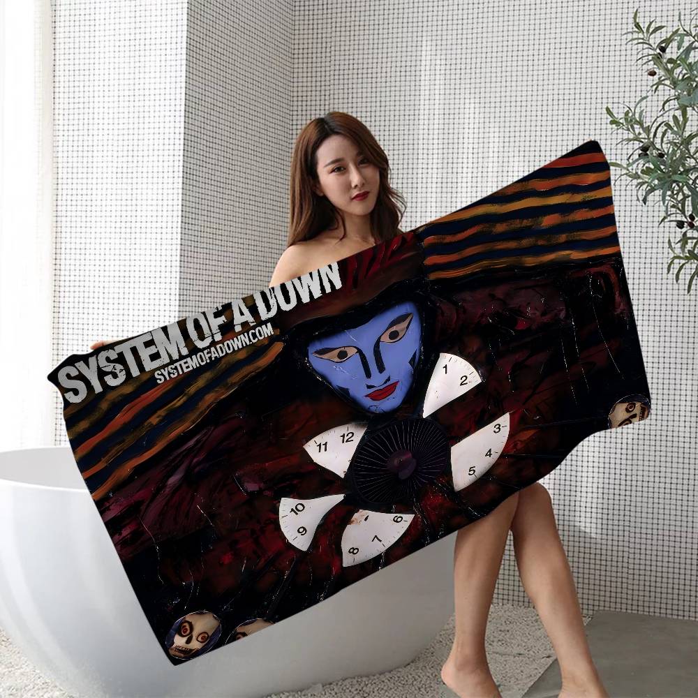 S-System of a D-Down Band Microfiber Beach Towel Absorbent Quick dry Soft Yoga Swimming Resort Mountain Climbing Towel