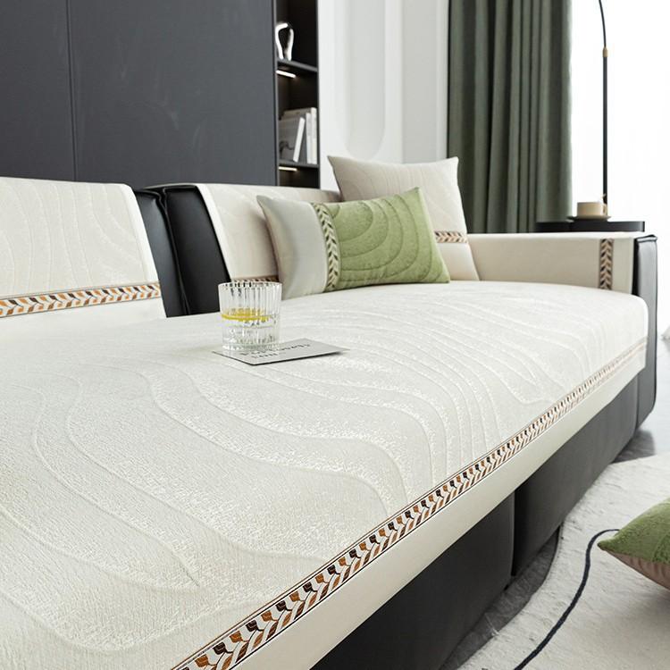 

Подушки для дивана из кремового ветро-прямого дренажа из шенилла, универсальные подушки для дивана, роскошные нескользящие чехлы из приятной на ощупь кожи 30x50cm pillowcase белый