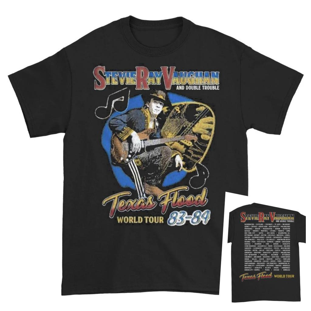 Stevie Ray Vaughan Srv Texas Flood World Tour T-shirt High-end Luxury Is for Both Men and Women Top Y2k Summe Hot Sale