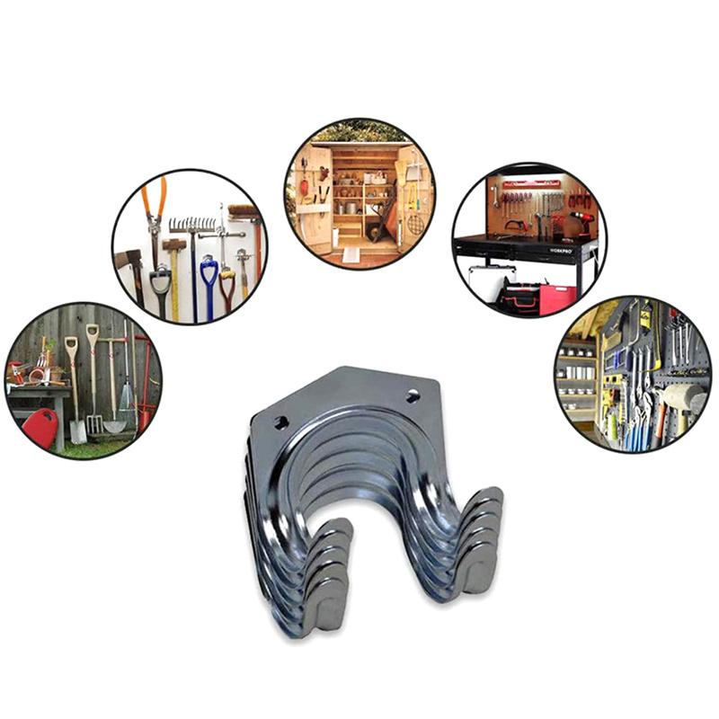 5Pcs Wall Hooks Metal Hanger With Screws Hang On The Wall Storage Organizers Tool Garden Bracket Rack Holder Home And Kitchen