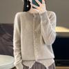Crew Neck Cardigan Women's Spring and Autumn Fashion Versatile Skin-friendly Top Jacket