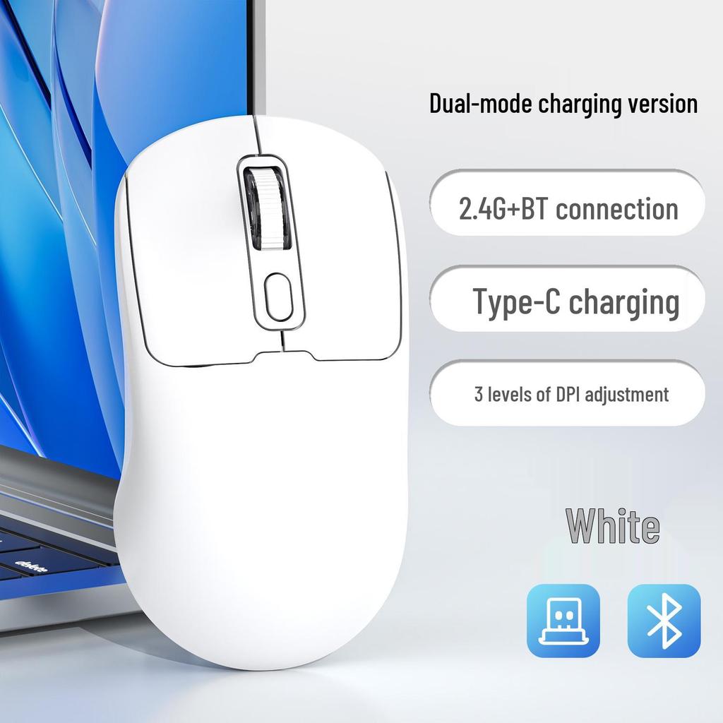 Wireless Bluetooth Dual-Mode Silent Gaming & Office Mouse with Type-C Charging
