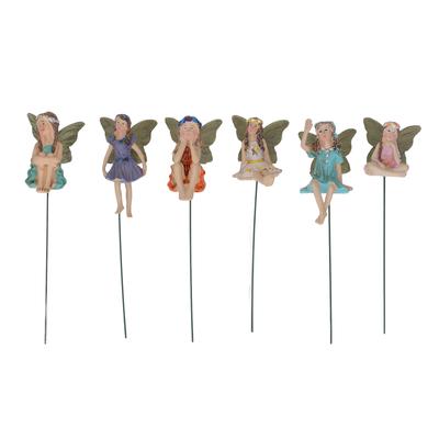 6 Pcs Fairy Figurine Miniature Fairy Elf Statue Mini Garden Yard Micro Landscape Flower Pot