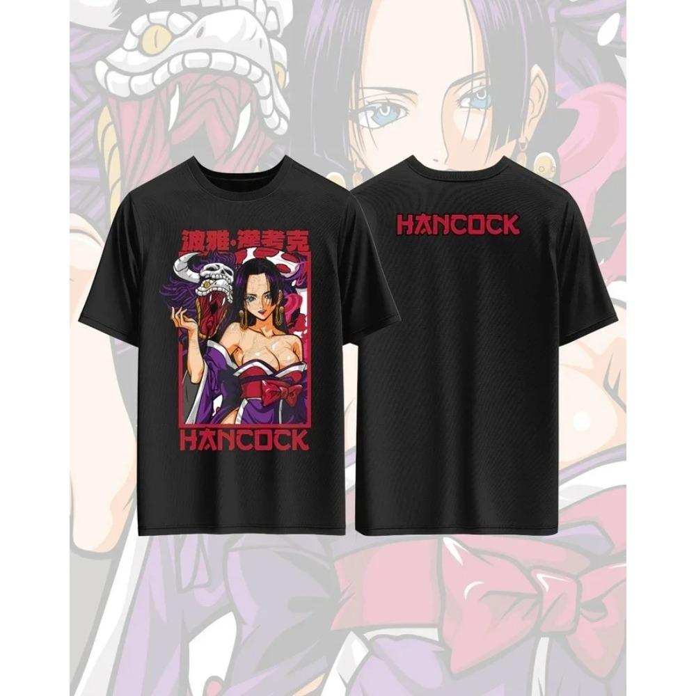 One Piece Boa Hancock Double-Sided Print T-Shirt | Unisex Cotton Casual Short Sleeve Anime Streetwear Top