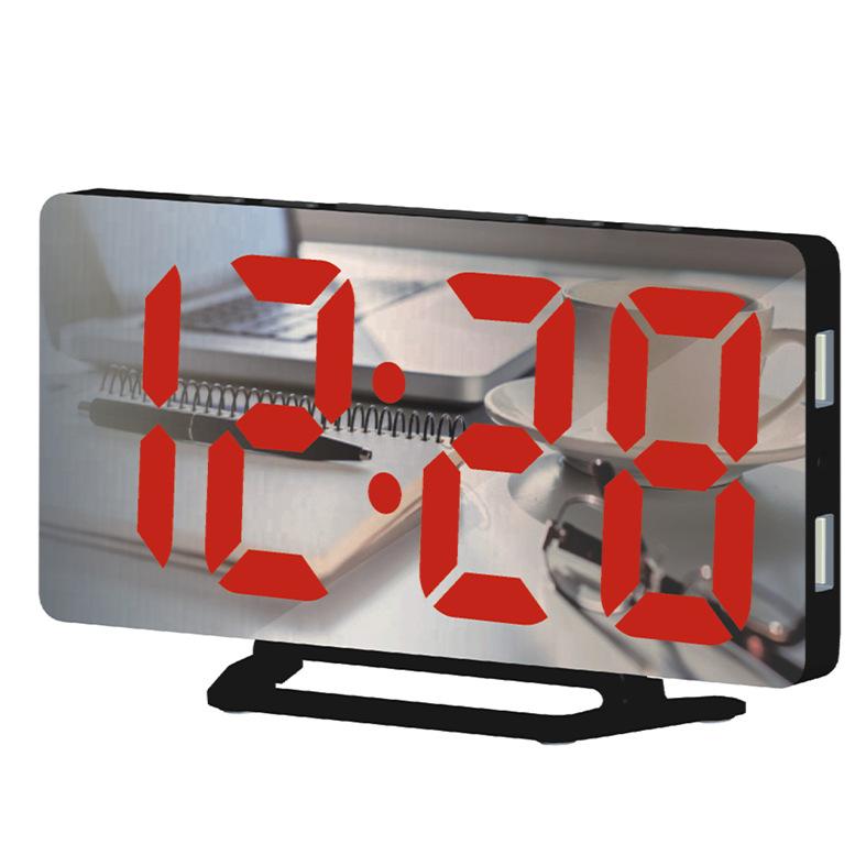 mirror digital display LED alarm clock multi-function sleepy luminous temperature desktop for students