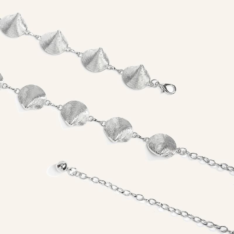 Geometric Sea Shell Design Waist Chain Adjustable Length Chain Belt For Women Teens Dress Pants Fashion Accessories