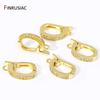 Großhandel 18K Gold Plated Messing Scharnier Halskette Verstärker Eingelegt Zirkon Anhänger Öse Mit Ring Für DIY Schmuckherstellung Zubehör