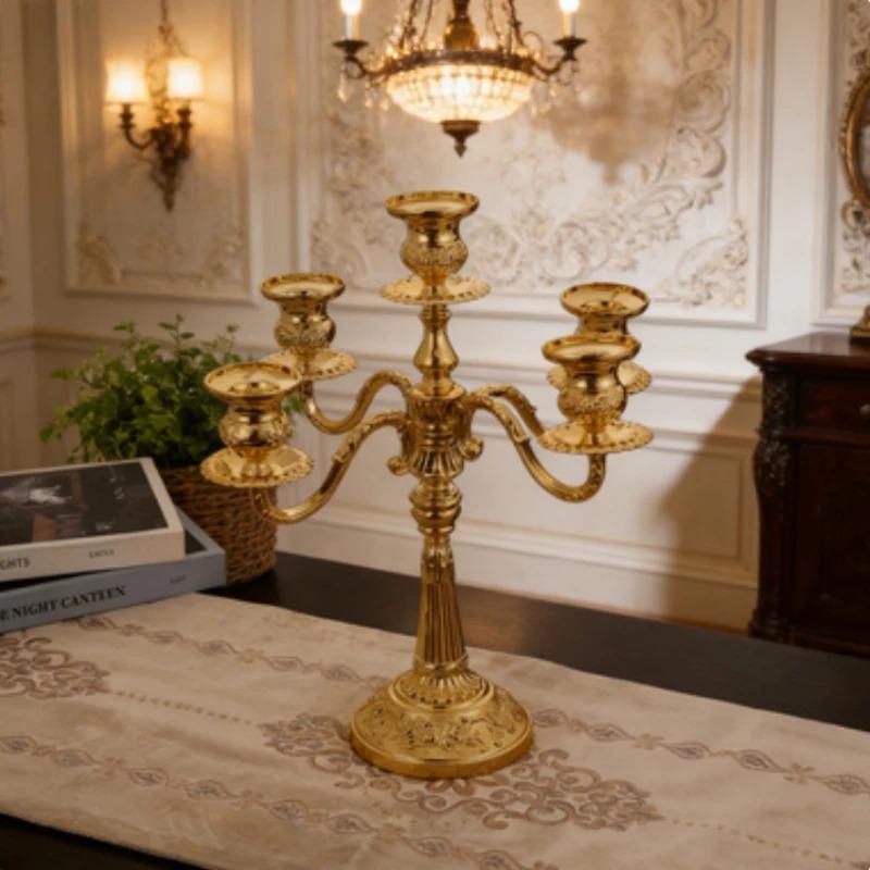 3/5-Arm European Vintage Floor Candelabra Romantic Wedding Decoration for Home Events