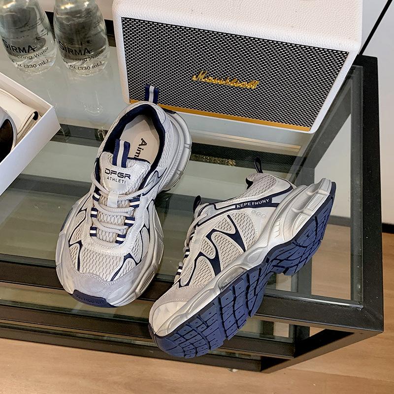 Thick-soled mesh dad shoes women's 2025 autumn new breathable outdoor sports mountaineering jogging shoes women's casual sports shoes