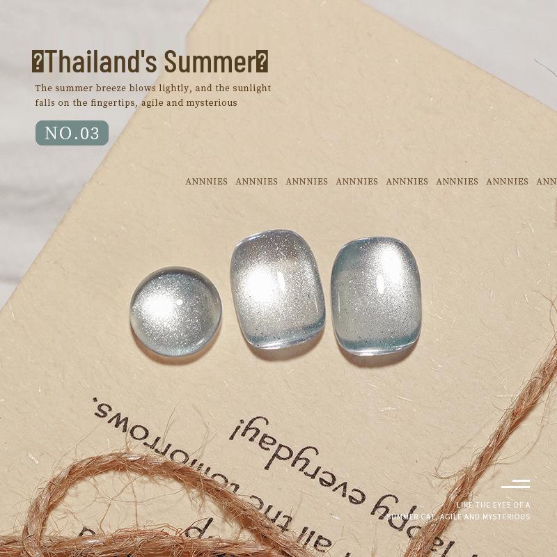 

Энниси Летняя Серия: Гель-лак для ногтей «Кошачий глаз» с бусинами «Ледяной кристалл»