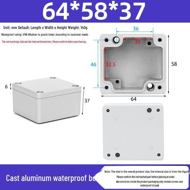 Druckguss-Aluminium Außenverteilerkasten IP65 Wasserdichtes Gehäuse
