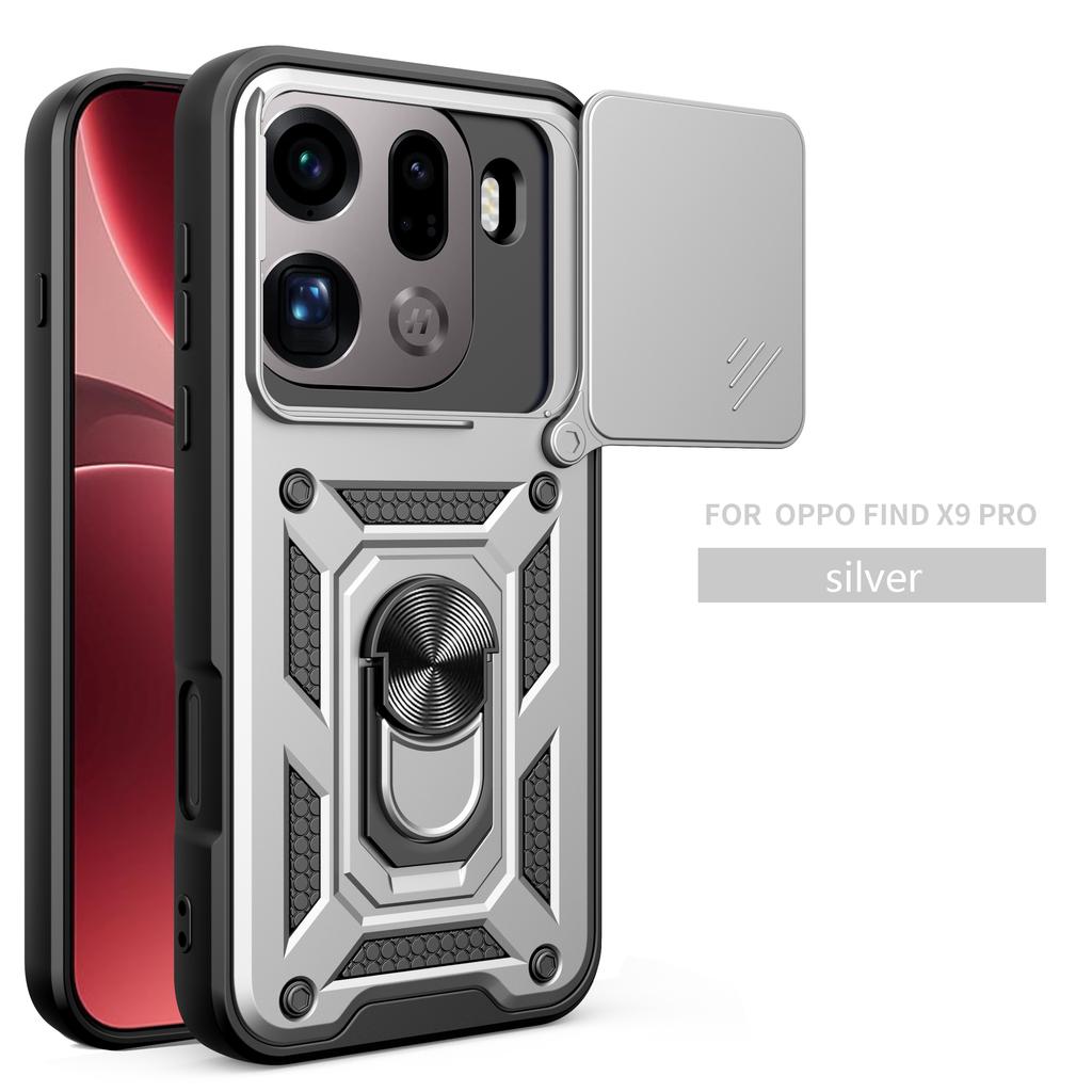 For OPPO Find X9 Case Oppo Find X9 Pro Cover Oppo Find X9p Magnetic Ring Holder Armor Phone Case Slide Camera Protect Back Cover