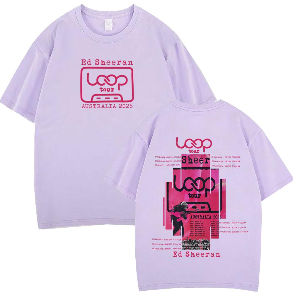 Ed Sheeran Loop Tour Australia 2026 Merch Tshirts Men Women Aesthetic Trend Fashion Tshirt Hip Hop Cotton Oversized T Shirts