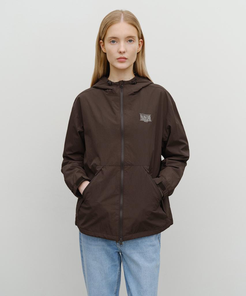 Marith + Franois Girbaud Classic Logo Over Fit Hooded Windbreaker Brown
