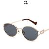 Women's Sunglasses, Men's and Women's Fashion Round-frame Metal Sunglasses