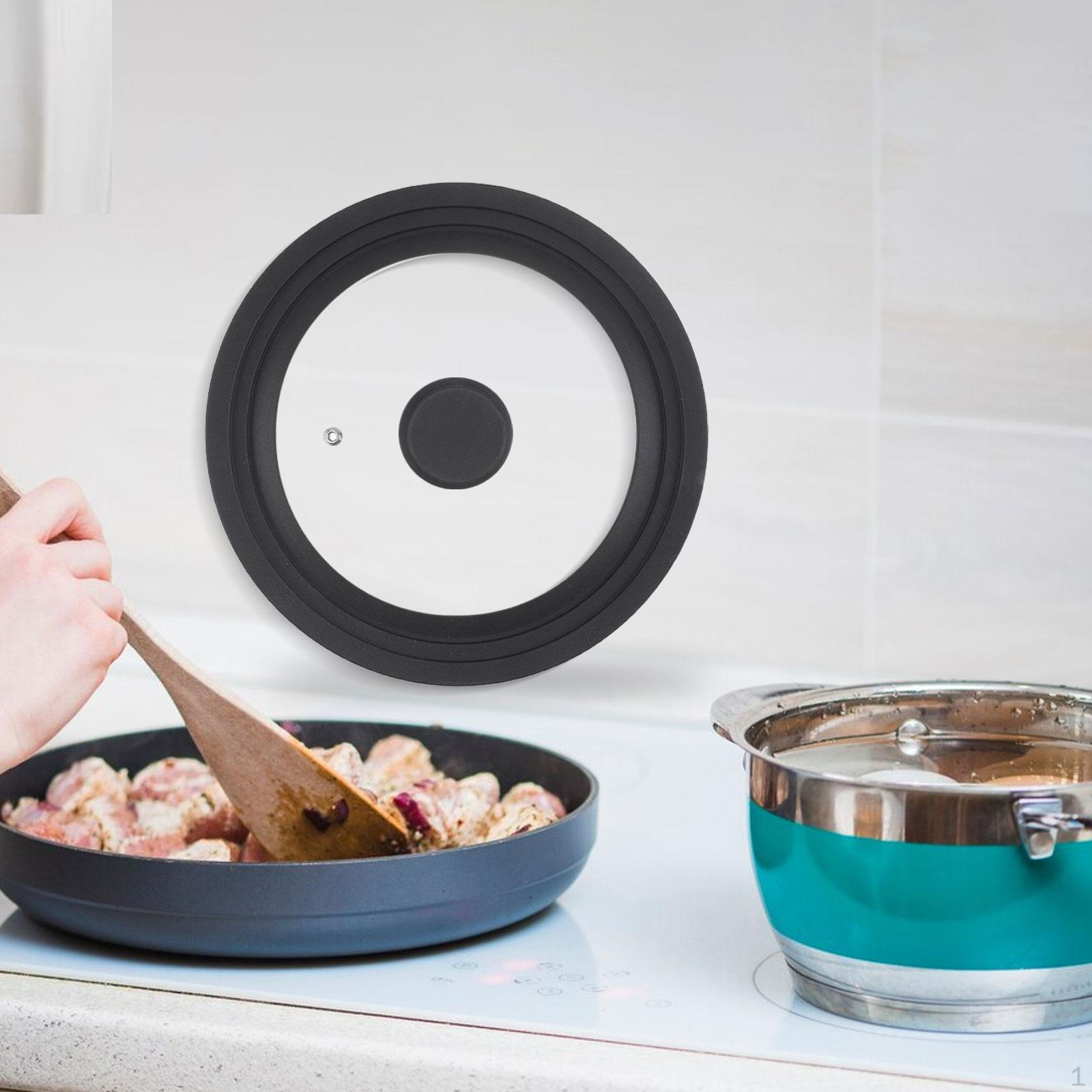 

Стеклянная верхняя крышка, универсальная крышка, закаленная кухонная фурнитура, чехлы для кастрюли, замена силикона Black 31cm