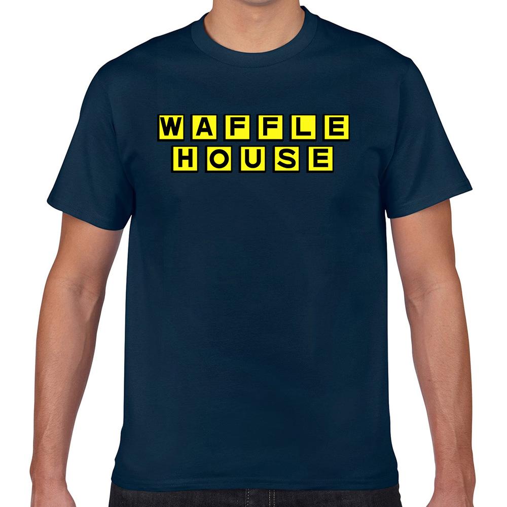 Tops T Shirt Unisex Waffle House Basic Black Geek Print Male Tshirt 3XL
