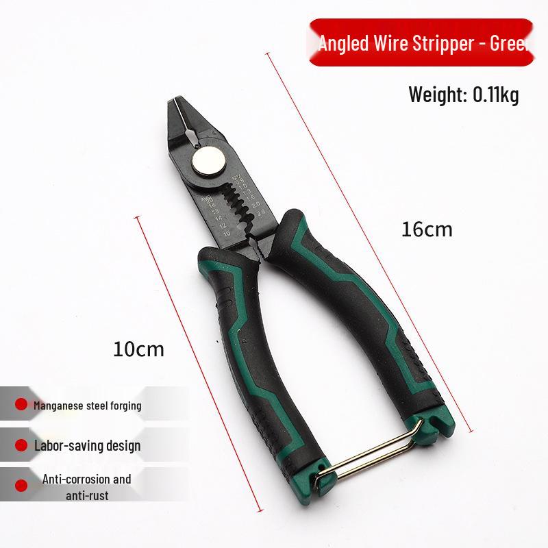 Multi-Functional Angled Wire Stripper & Cutter Pliers for Electricians