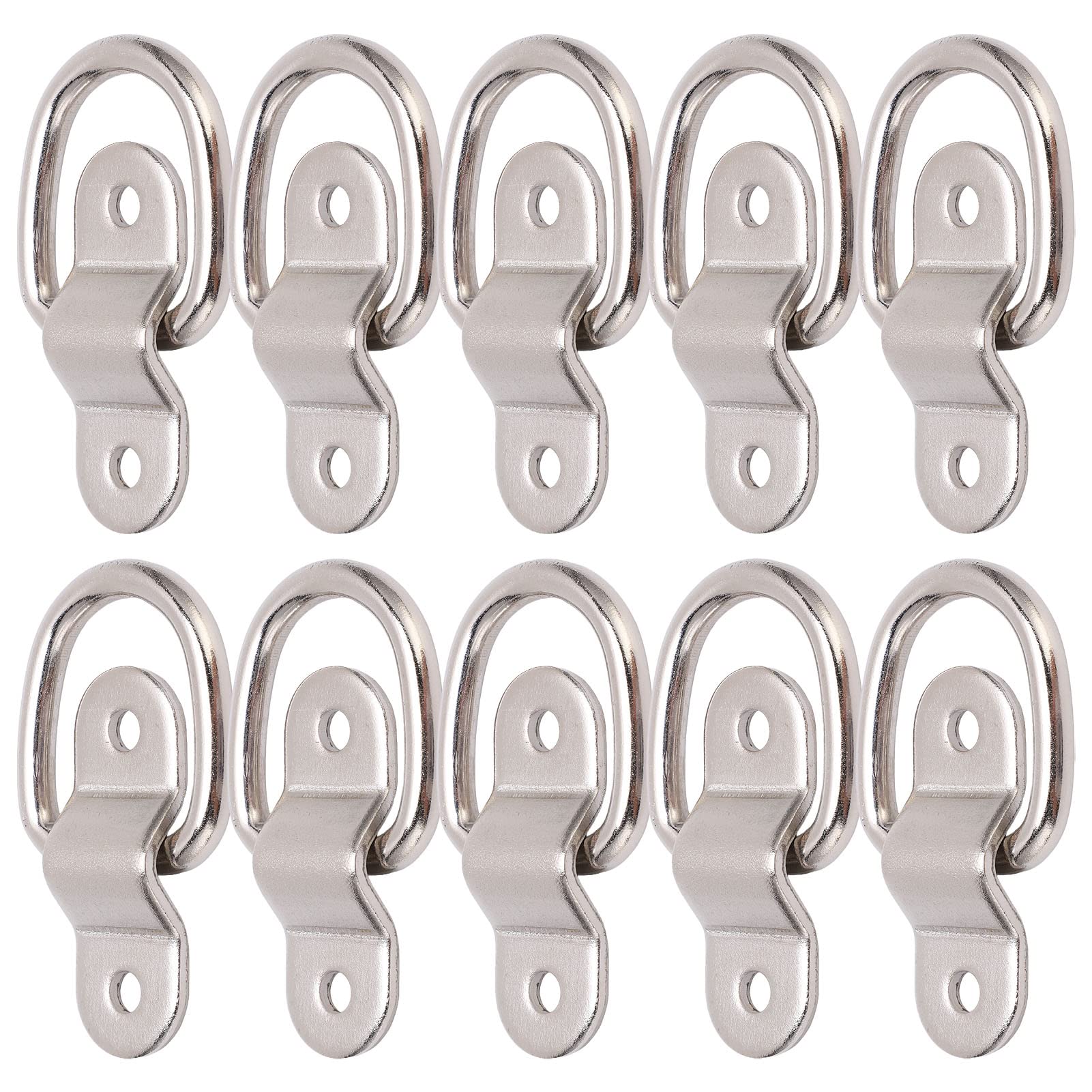 

Set of 10 D-Ring Tie Downs, KIMISS Iron Tie Down Anchors Multi-functional High Strength default серебряный