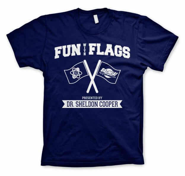 Officially Licensed The Big Bang Theory Fun With Flags Mens T-shirt S -- XL