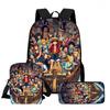 One Piece 15 Inch 3-In-1 Anime Lightweight School Backpack Set With Crossbody Bag Pencil Case For Boys Girls Grade 1-3 Mochila