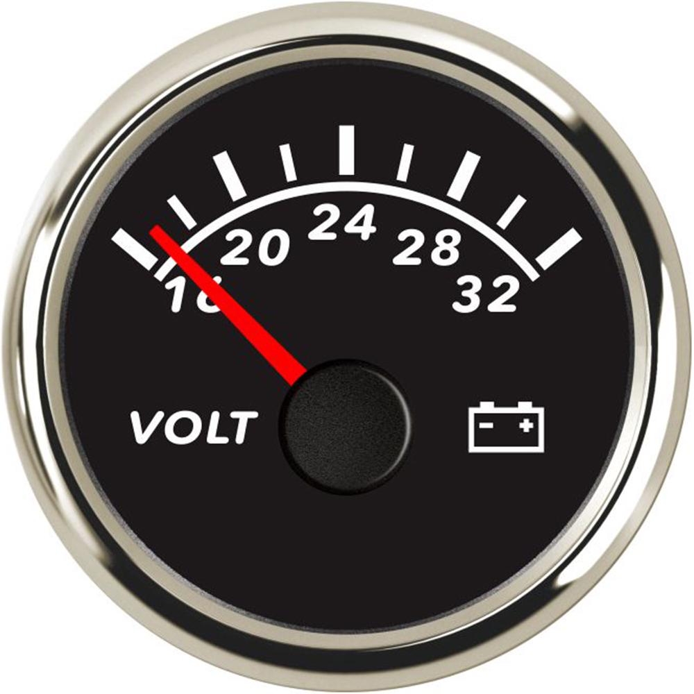 ELING Newest Waterproof Universal 52mm (2") Voltmeter Volt Gauge Meter with Red Backlight for Car Boat Yacht Truck