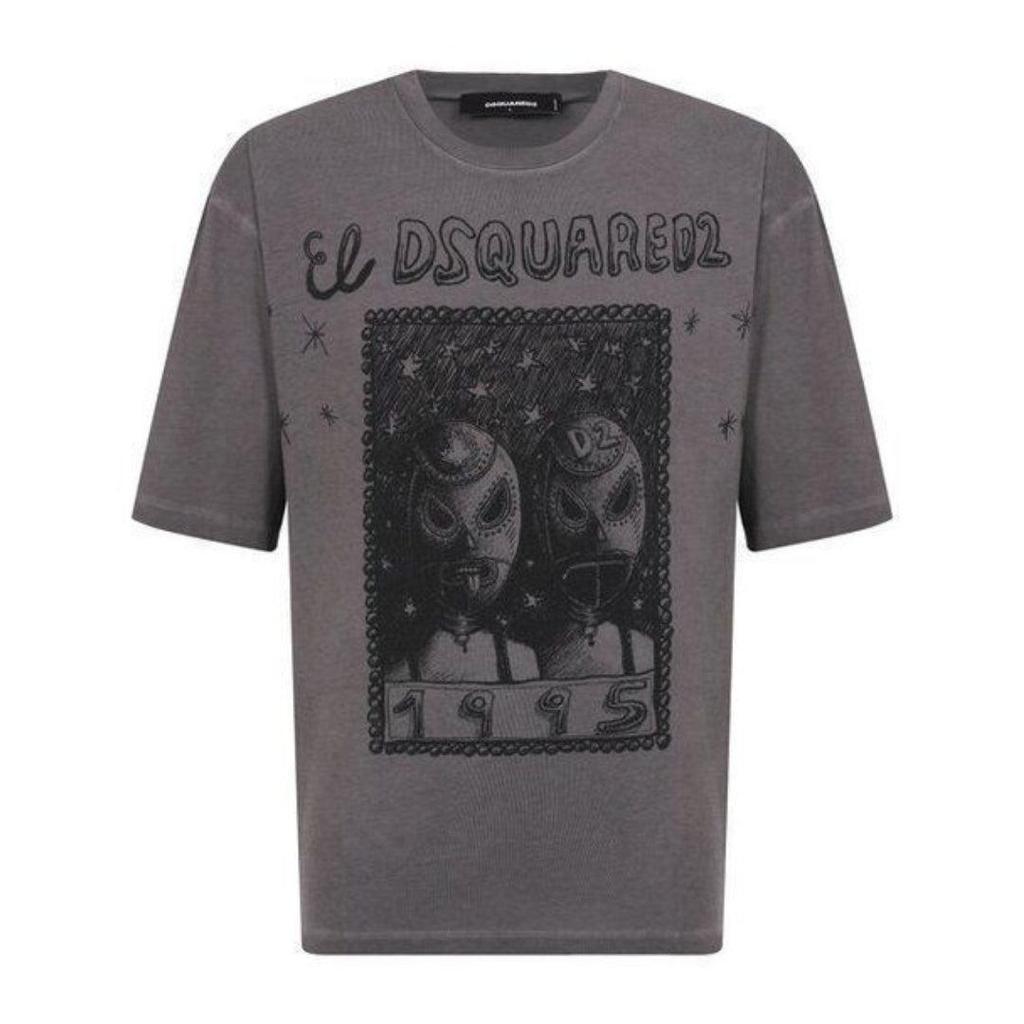DSquared2 Mens El Graphic Print Loose Fit T-Shirt