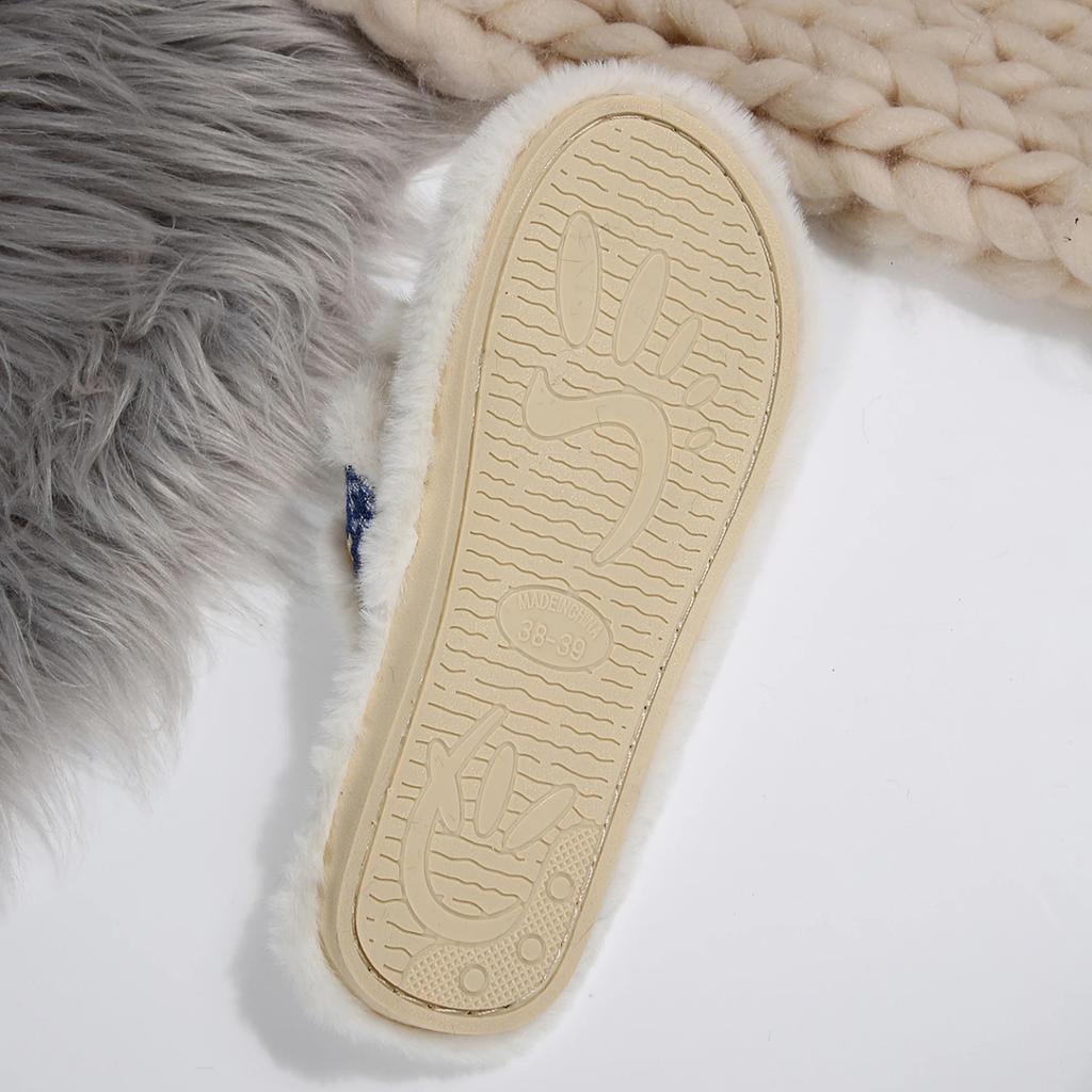 Leisure Slides for Women Casual Flat Low Heels Basic Shoes for Women Solid Fur Slip on Classic Winter Slides Plus Size