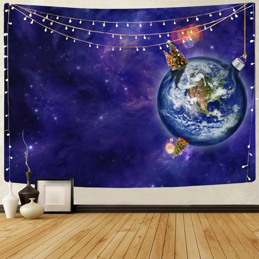 Christmas Snowman Decorative Print Pattern Tapestry Home Living Room Bedroom Wall Background Fabric Tapestry