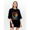 Oversized T Shirt Black With Locs African Woman Print Casual Wear For Women Streetwear Fashion Top