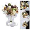 Artificial Flower Wedding Bouquet for Bride Bridesmaid Elegant Silk Flower Champagne Bridal Bouquet for Formal Occasion