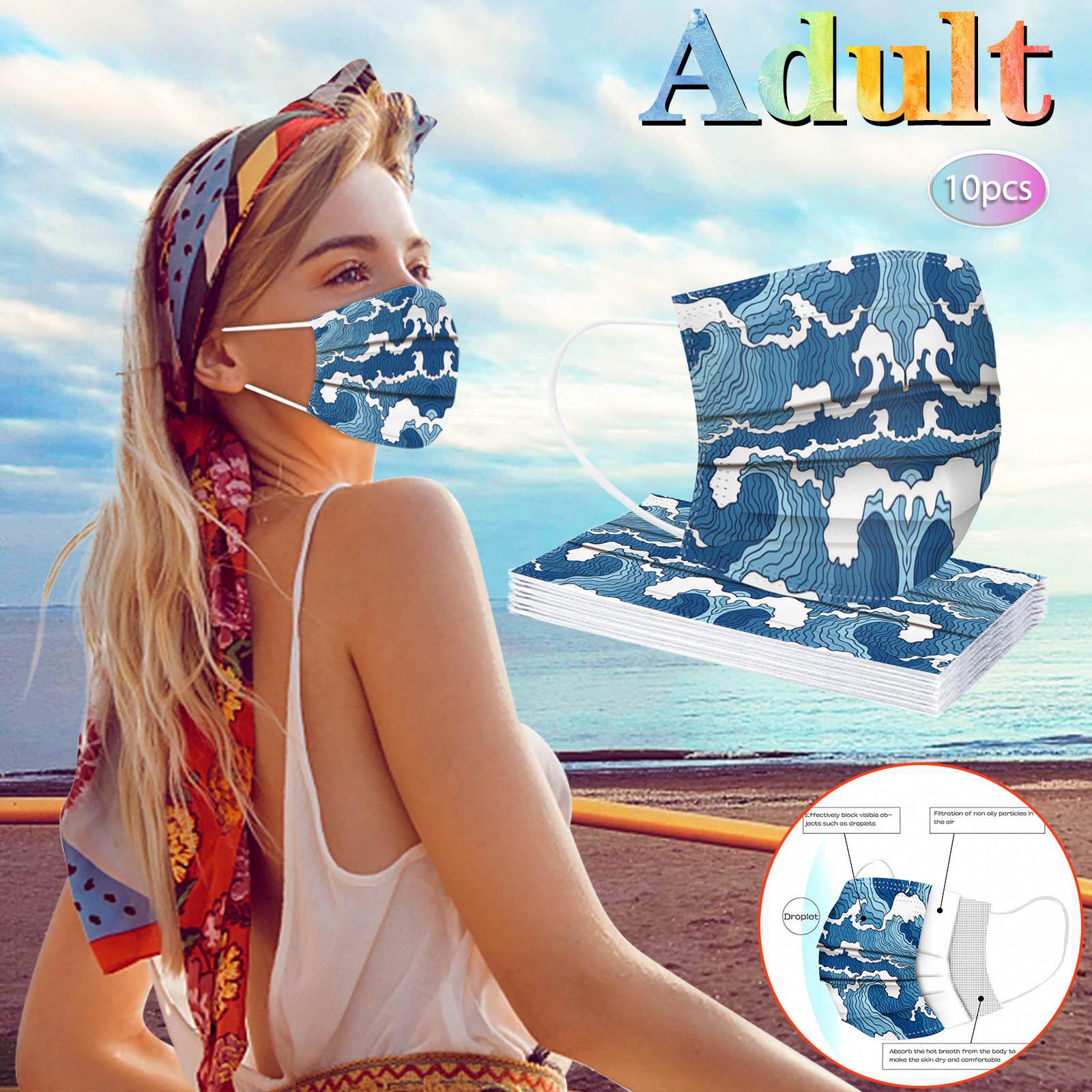 

Маска для взрослых, одноразовая маска для лица, промышленная 3-слойная ушная петля, 10/20/30/40/50/100 шт. синий