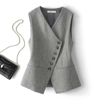 Women's Spring Autumn Comfortable Sleeveless Vest Coat Ladies Blazer Vest Versatile Lady Blazer Waistcoat Jacket