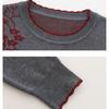 Winter Women's Wool Sweater  Crew neck Printed Wool Sweater Soft Warm Knit Pullover