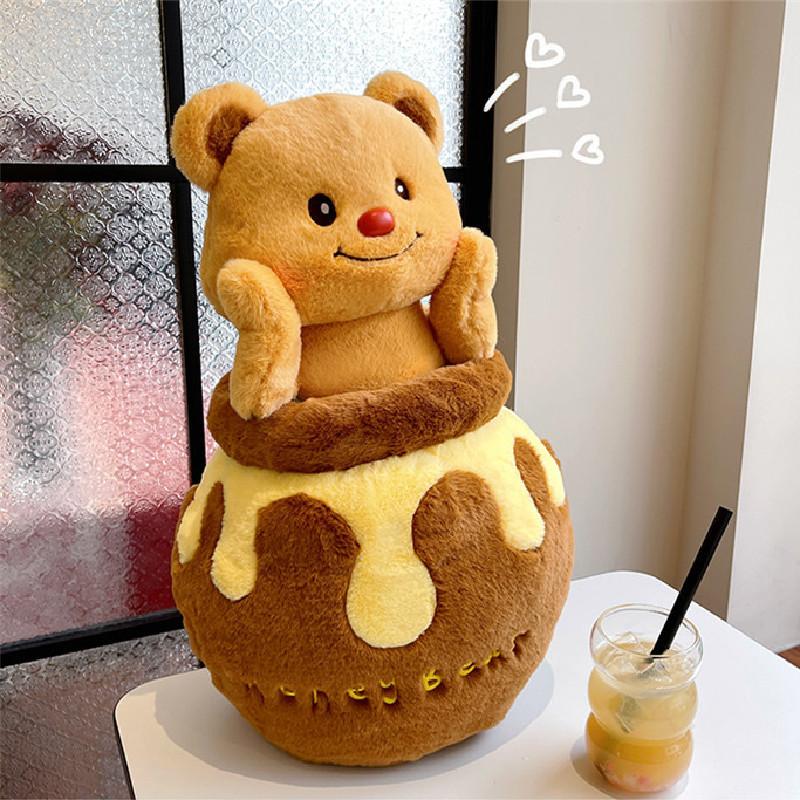 Adorable Honey Bear Plush Toy Soft Cute Cartoon Couple Gift For Kids And Girlfriend