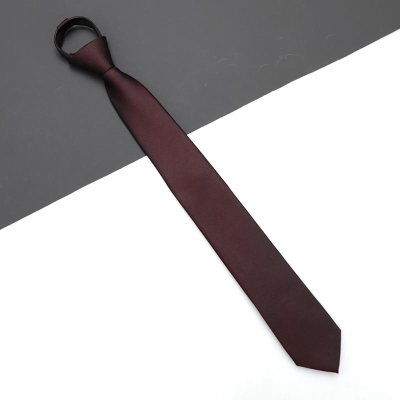 Men'S And Women'S Red Zip-Up Tie Groom Business Dress Wedding Korean Version Lazy No Striped Tie