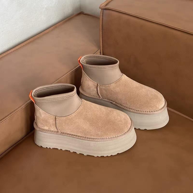 Bird legs~ 2025 autumn and winter new velvet warm small short help thick-soled wool deep boots snow short boots women