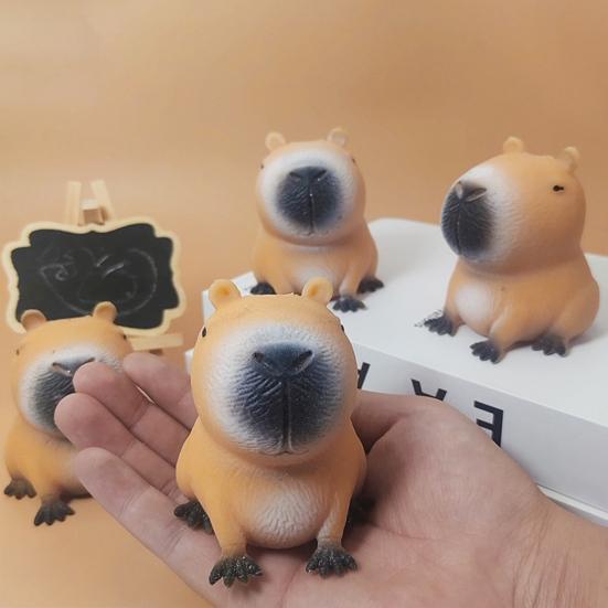 Capybara Squeeze Toy Slow Rebound Soft TPR Stress Anxiety Relief Portable Kids Teens Adults Animal Squishes Sensory Fidget Toy