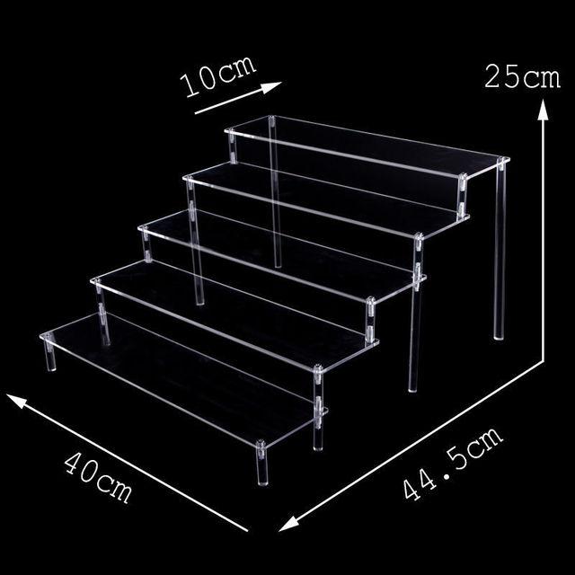 Ladder Acrylic Display Stand for Funko Figures,Cosmetics,Cupcake Perfume,Doll;Display Riser Rack Shelf for Decoration Organizer