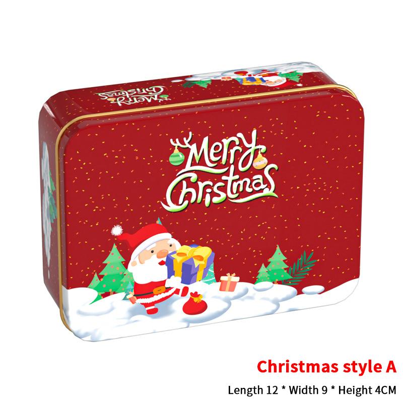 Christmas Transparent Window Tin Box Cookie Candy Tinplate Chocolate Storage Box With Exquisite Lid Christmas Gift Packaging Box