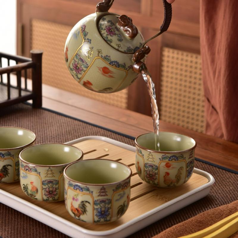 Chinese Kung Fu Travel Tea Set Creative Ceramic Portable Outdoor Travel Teapot Teacup Traditional Tea Ceremony Teaware Gift Box