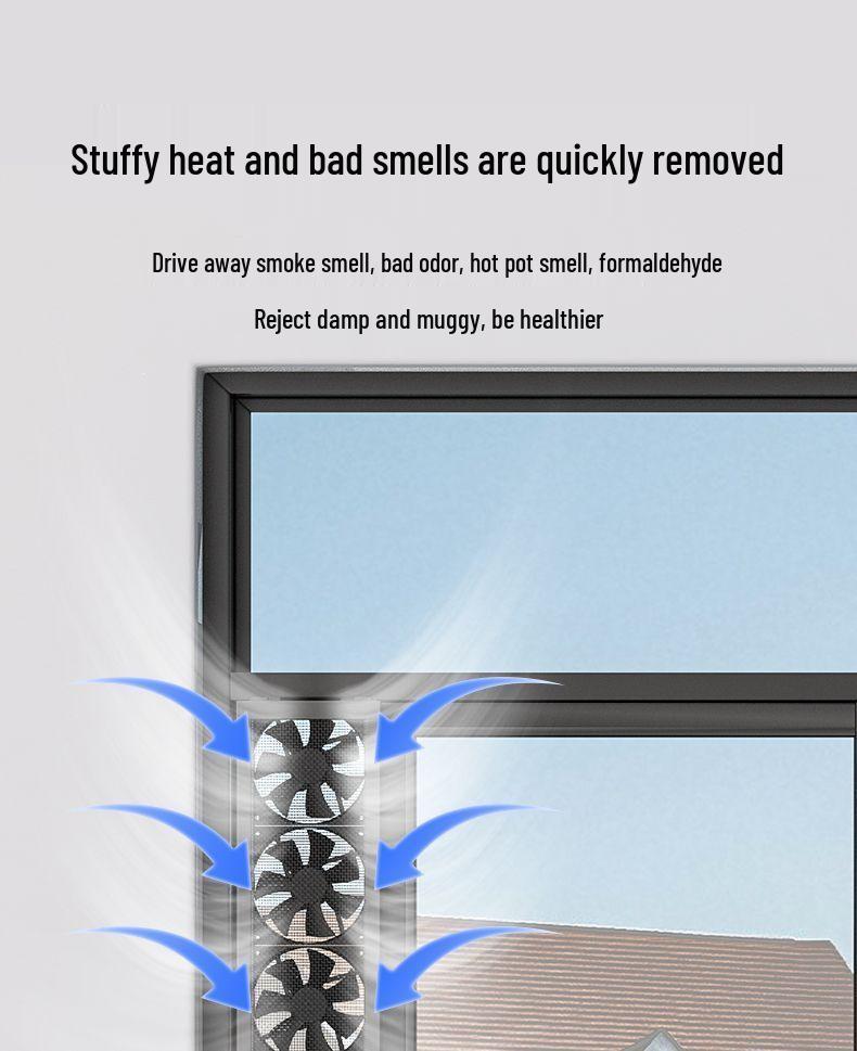 No-Installation, Drill-Free Window Exhaust Fan for Bedroom Ventilation