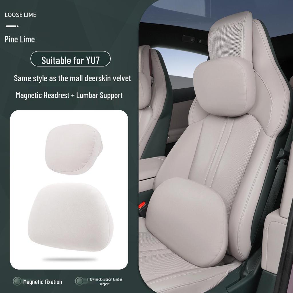 Xiaomi SU7/Ultra/YU7 Magnetyczny Zagłówek Podparcie Szyi i Lędźwi Skórzana Poduszka