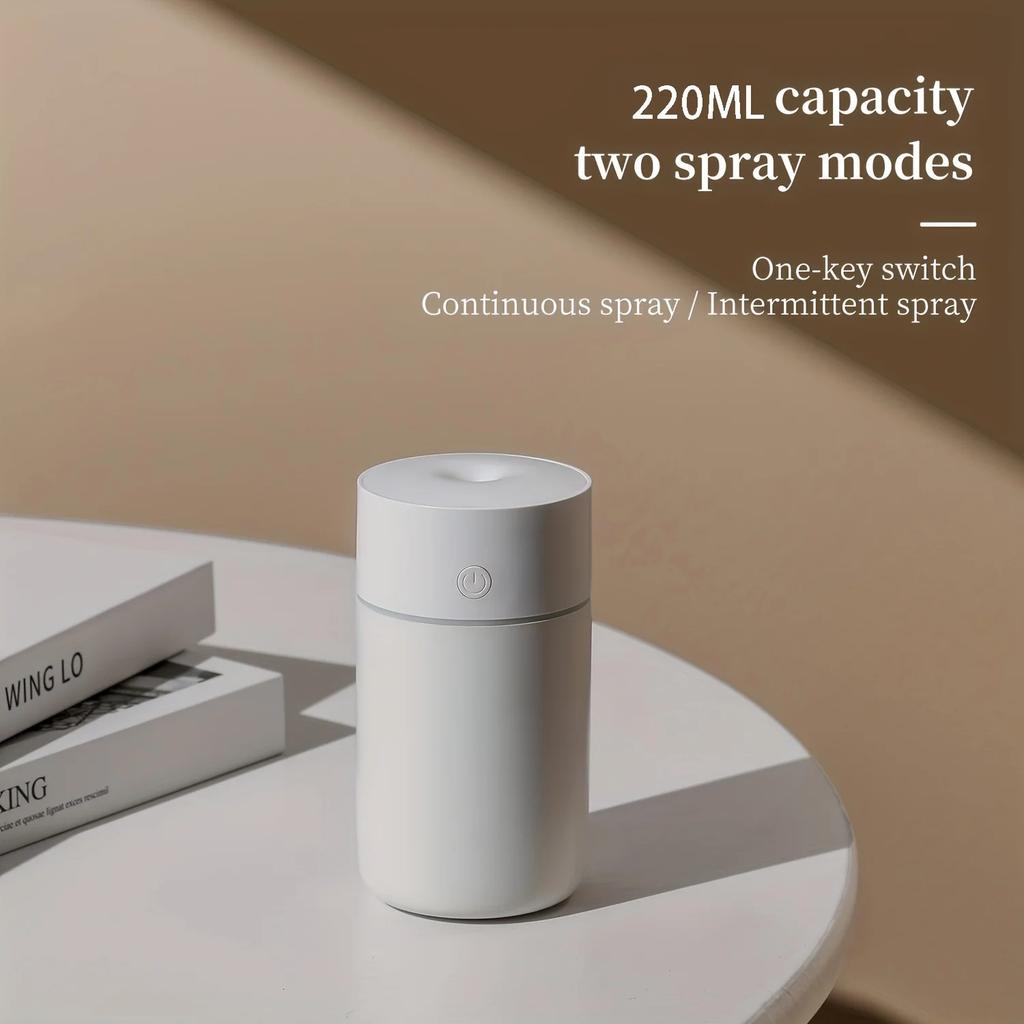 Portable Usb Rechargeable Air Humidifier LED Light Mini 220ml H2o Spray Mist Humidifier Aroma Essential Oil Diffuser for Car