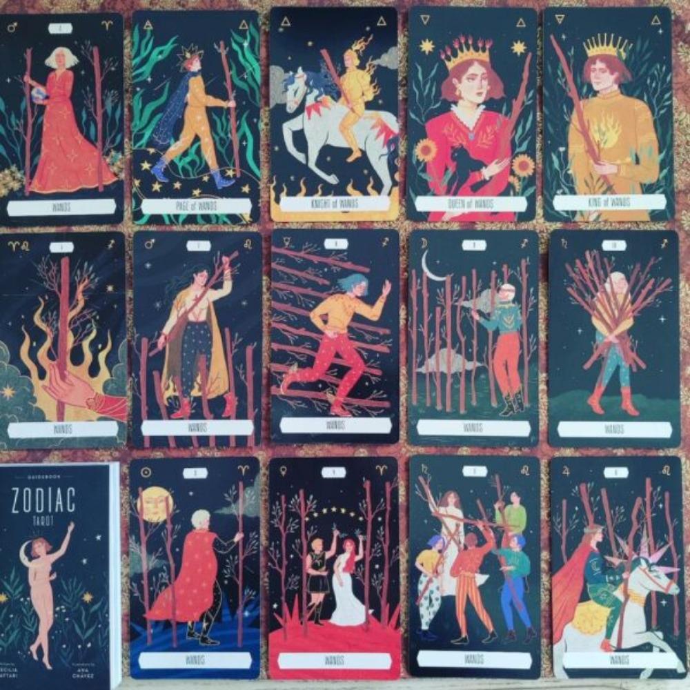 10.3*6cm Zodiac Tarot Brings Us The World of Astrology By Cultures’ Ancient Stories, Divinities and Characters 78 Pcs Cards