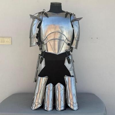Średniowieczna Dama Rycerz Zbroja Półkorpusowa Damski Kirys z Taszetami Damskie Naramienniki, Naramienniki, Nagolenniki Zbroja Zestaw Cosplay Roleplay