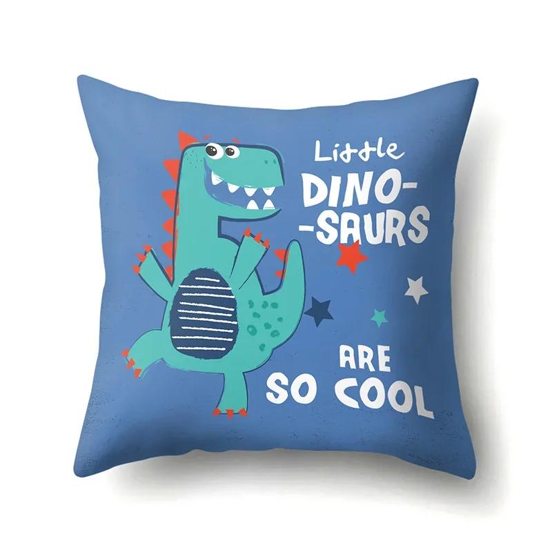 Cute Cartoon Dinosaur Pillowcase  Animal Polyester Cushion Cover Waist Throw Sofa Home Decoration Pillow Cases