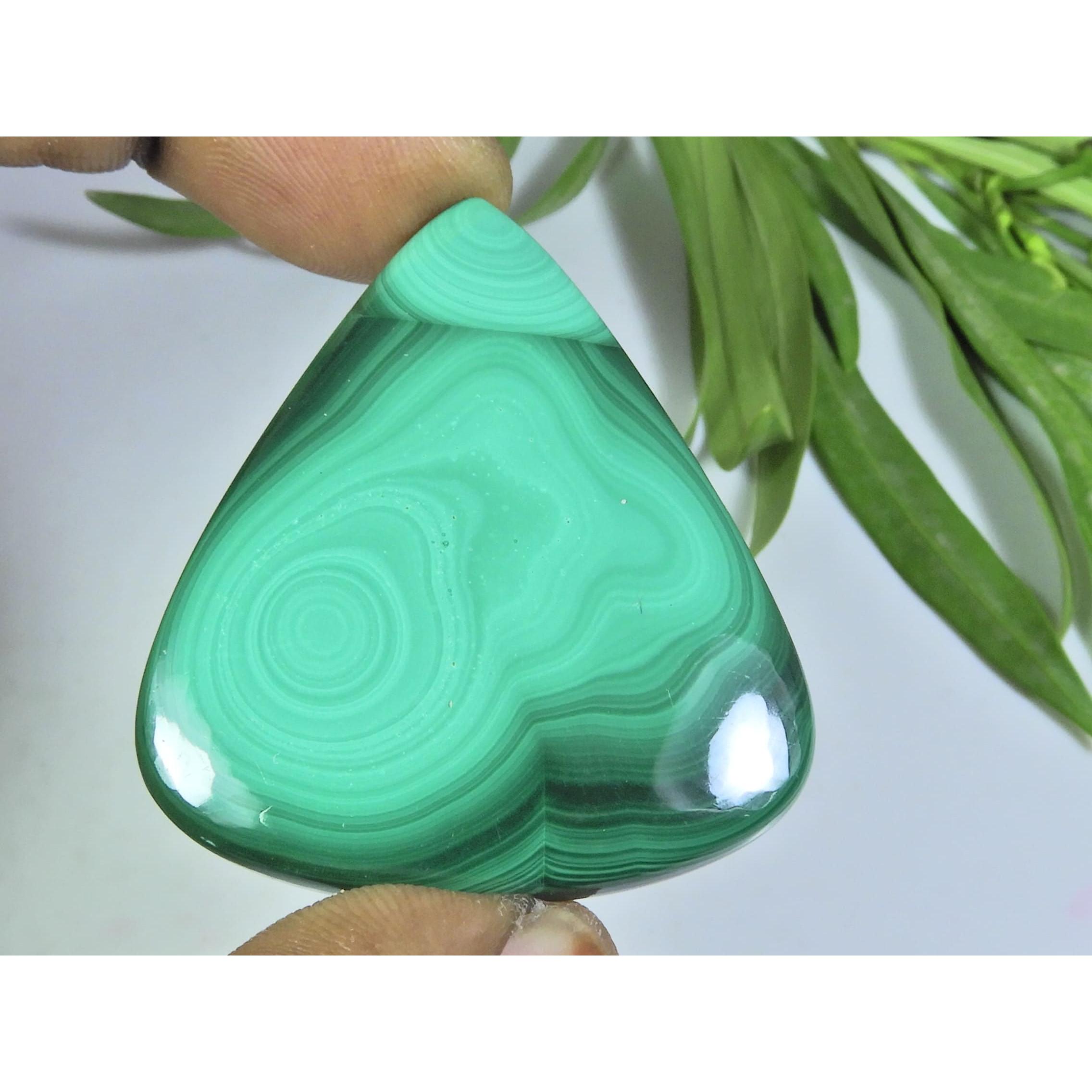 

Natural Malachite Pear Cabochon Designer Loose Gemstone 110Cts. 40X47X05MM A-113
