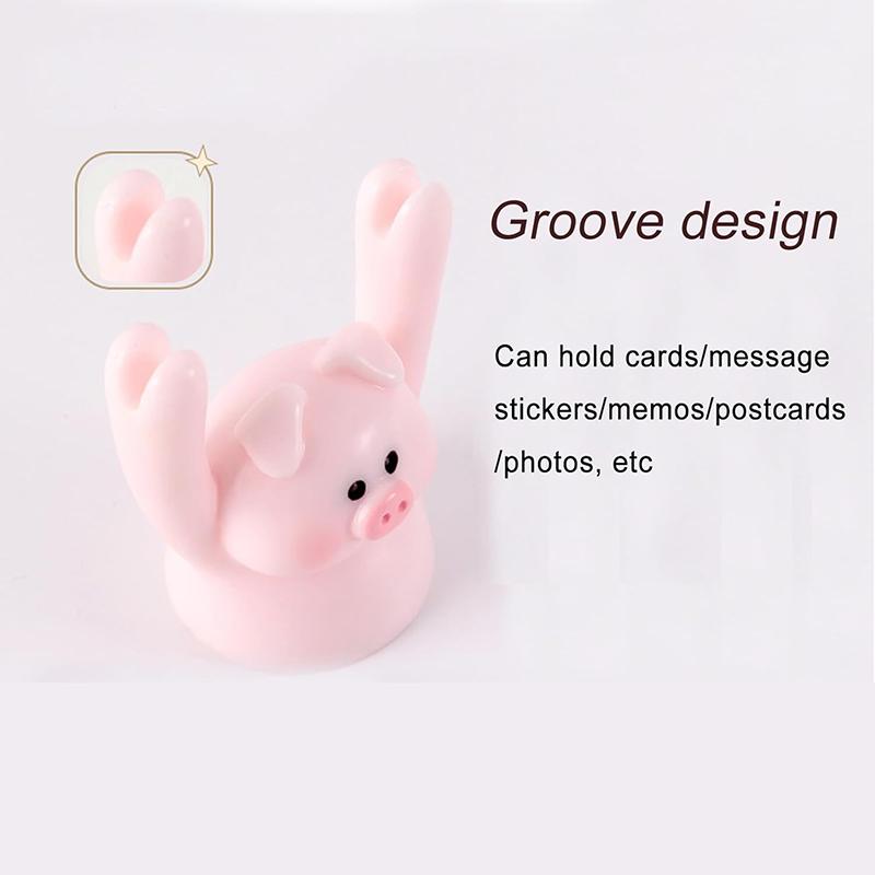 WTEMPO Cute Raising Hand Animal Photo Holders Desktop Message Note Memo Card Holders Resin Table Seat Number Card Clips Car Interior Decors