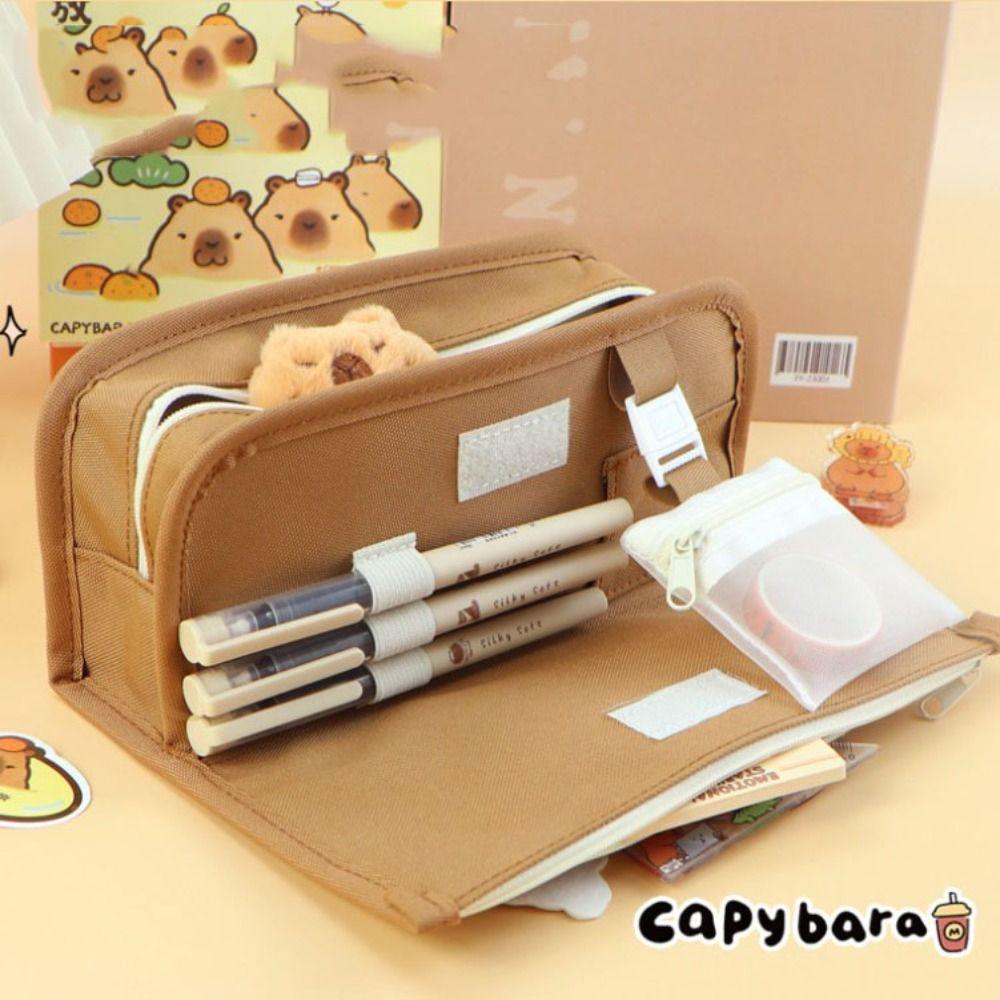 Large-capacity Capybara Pencil Case Storage Box Capybara Pencil Bag Capybara Pen Pouch  Stationery